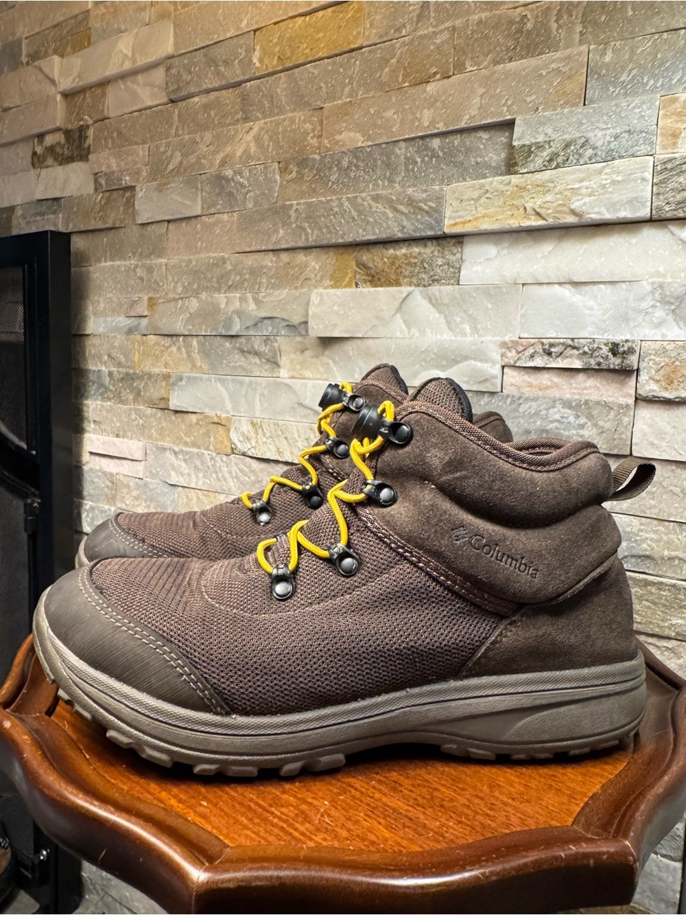 Men’s Sz 6 Columbia Fairbanks Mid Brown Textile Suede Hiking Work Boots